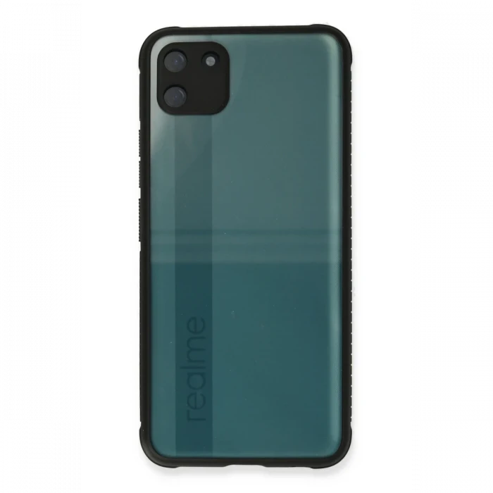 Realme C11 Kılıf Miami Şeffaf Silikon - Siyah