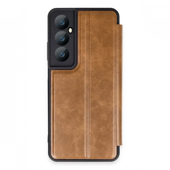 Realme C65 Kılıf Flip Cover - Taba