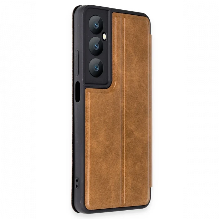 Realme C65 Kılıf Flip Cover - Taba