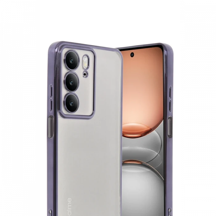 Realme C75 4G Kılıf Razer Lensli Silikon - Mor