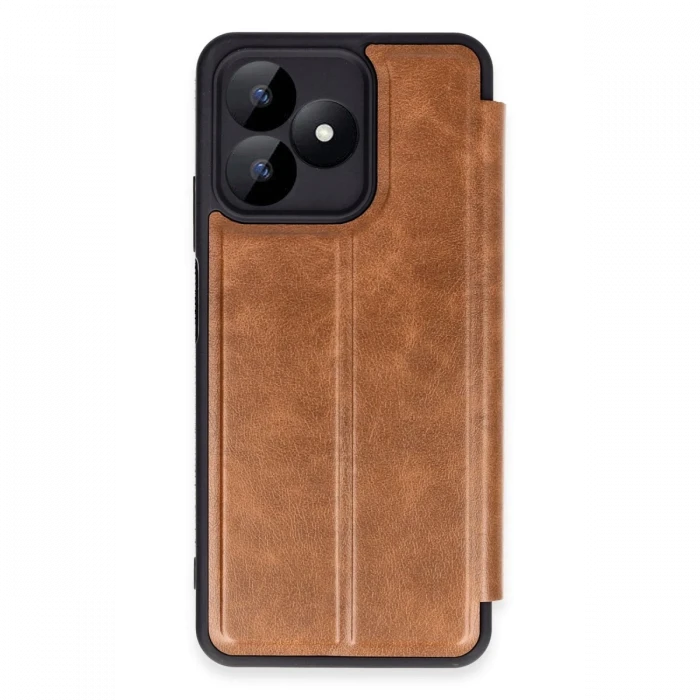 Realme Note 50 4G Kılıf Flip Cover - Taba