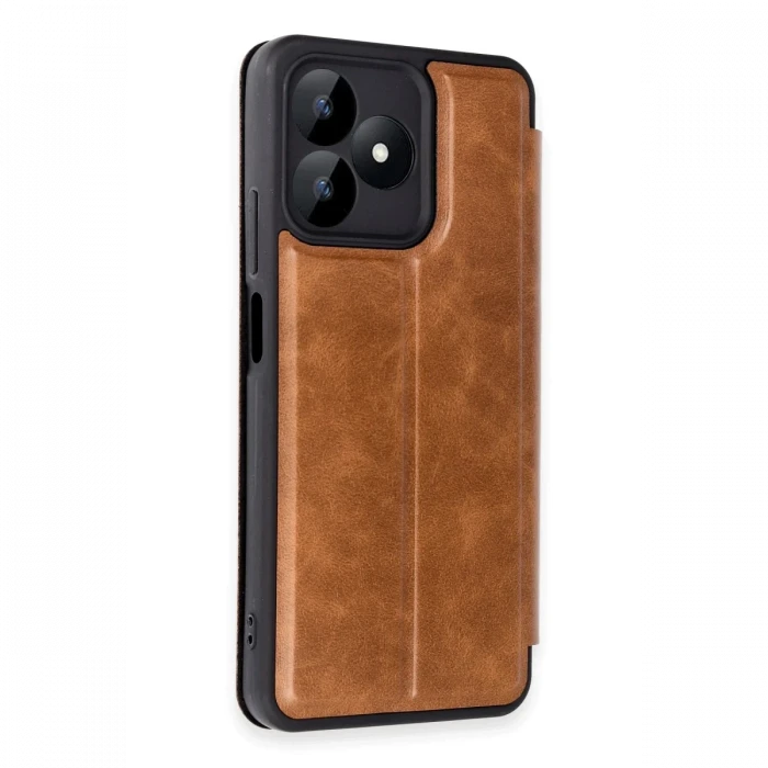 Realme Note 50 4G Kılıf Flip Cover - Taba