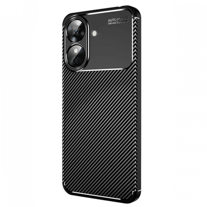 Realme Note 60 Kılıf Auto Focus Karbon Kapak - Siyah