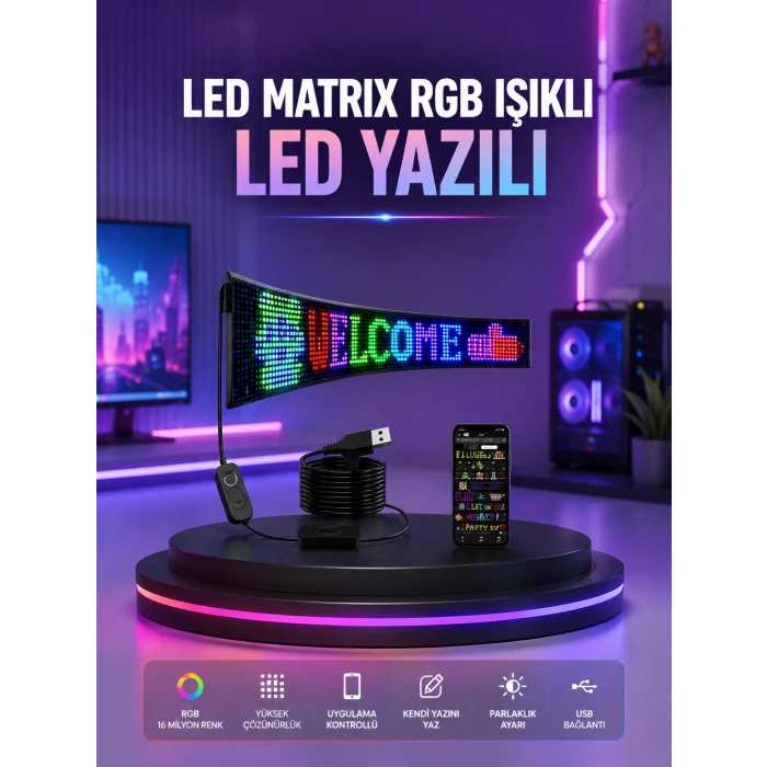 RGB LED Panel Renkli Işık Efektli Dekoratif Aydınlatma