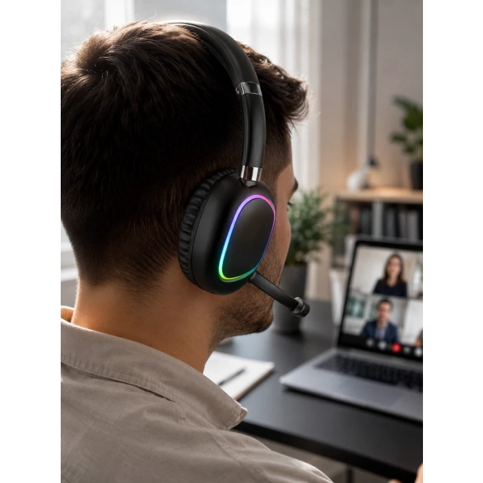 RGB SİYAH KULAKLIK MAX-17