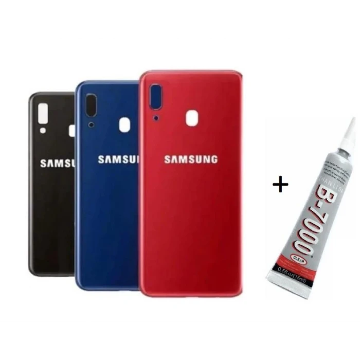 SAMSUNG A20 Arka Batarya Pil Kapağı KIRMIZI (B7000