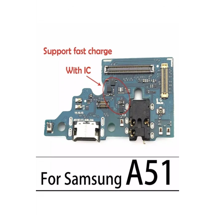 Samsung A51 Mikrofonlu Şarj Soketi Bordu Anten Sok