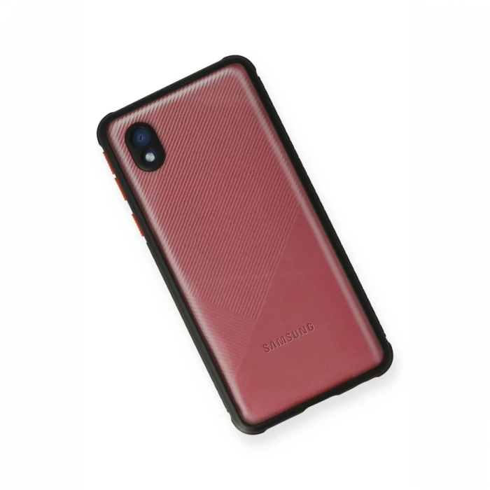 Samsung Galaxy A01 Core Kılıf Miami Şeffaf Silikon - Siyah