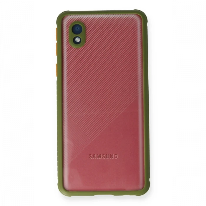Samsung Galaxy A01 Core Kılıf Miami Şeffaf Silikon - Yeşil