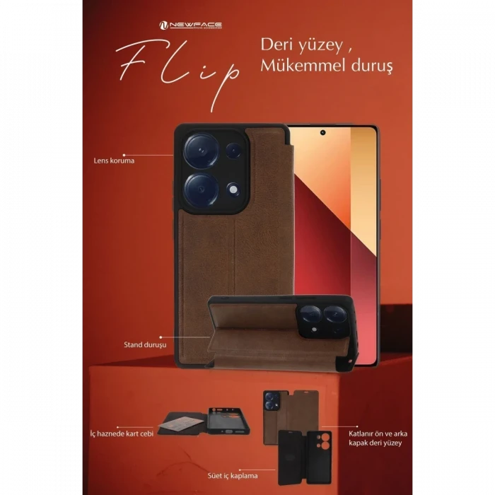 Samsung Galaxy A06 Kılıf Flip Cover - Taba