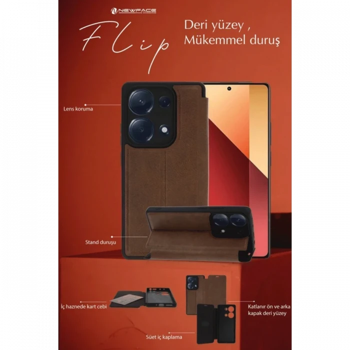 Samsung Galaxy A36 Kılıf Flip Cover - Taba