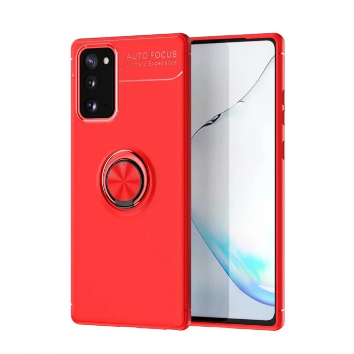 Samsung Galaxy Note 20 Kılıf Range Yüzüklü Silikon - Kırmızı