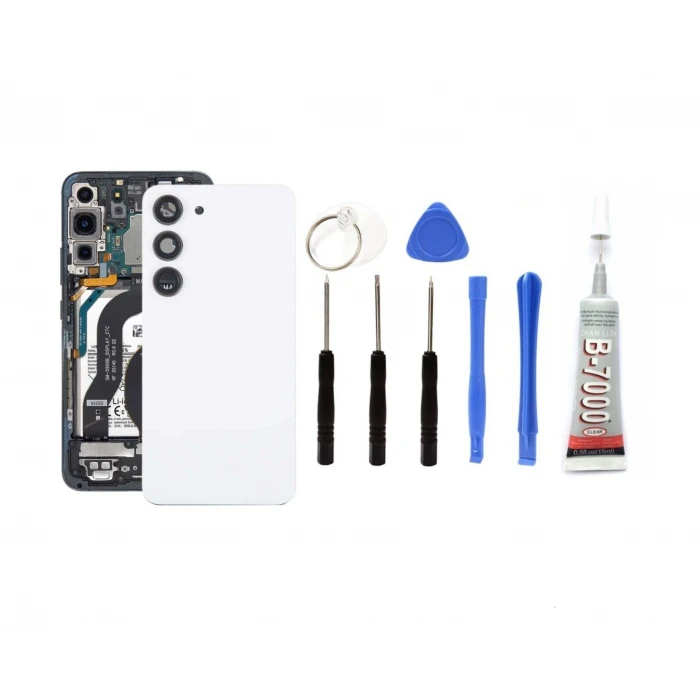 Samsung S23 Uyumlu Batarya Kapağı KAMERA LENSLİ (M