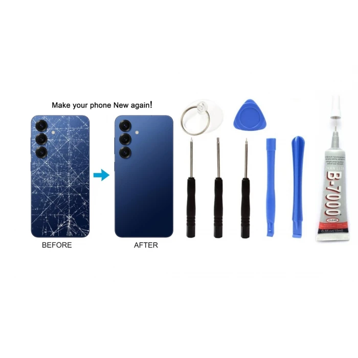Samsung S25 Uyumlu Batarya Kapağı KAMERA LENSLİ (B