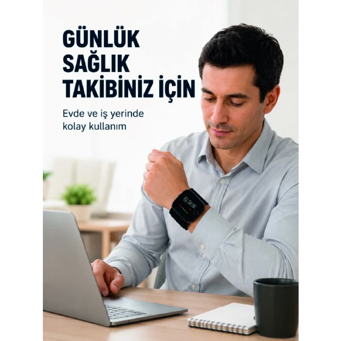 Şarjlı Bilekten Dijital Tansiyon Ölçer Geniş LCD Ekranlı