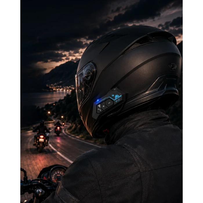 Şarjlı Bluetooth Kask Kulaklığı Navigasyon ve Müzik Destekli