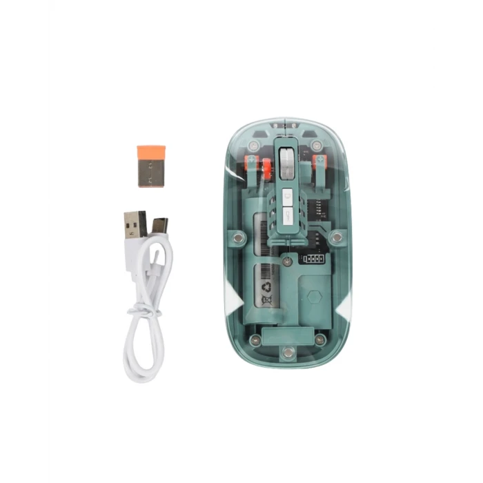 Şeffaf Tasarımlı Bluetooth Kablosuz Mouse Pilli Kullanım Yeni Nesil