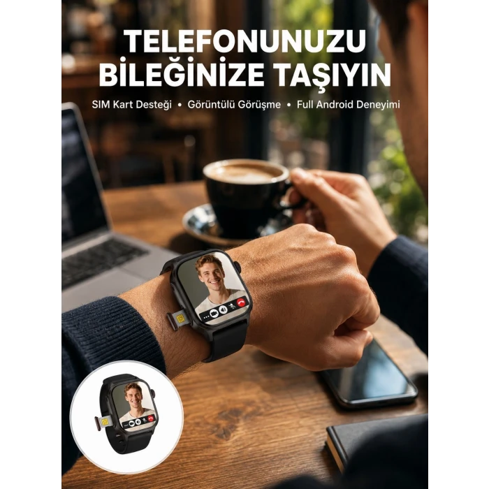 SIM Kartlı GPS Destekli Akıllı Saat Sesli Görüşmeli Yeni Nesil