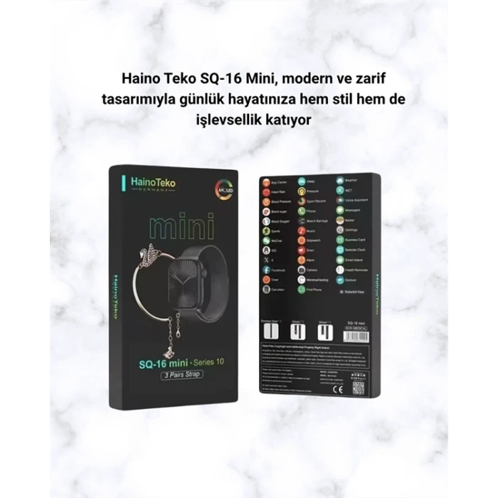 SQ-16 Mini Series 10 – Dokunmatik Akıllı Saat | Kalp Ritmi, SpO2, Uyku Takibi