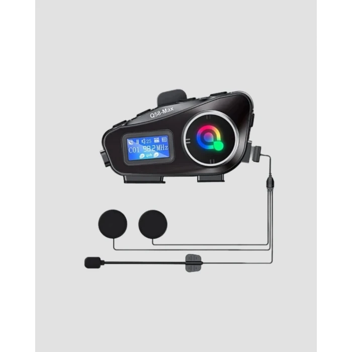 LCD Ekranlı Bluetooth Kask Kulaklığı FM Radyo ve SD Kart Girişli