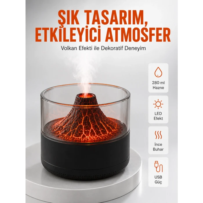 Su Hazneli LED Işıklı Aromaterapi Difüzörü