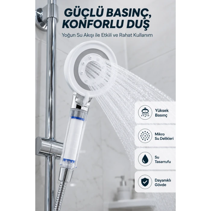 Su Tasarruflu Filtreli Duş Başlığı Yüksek Basınçlı Modern Duş Başlığı