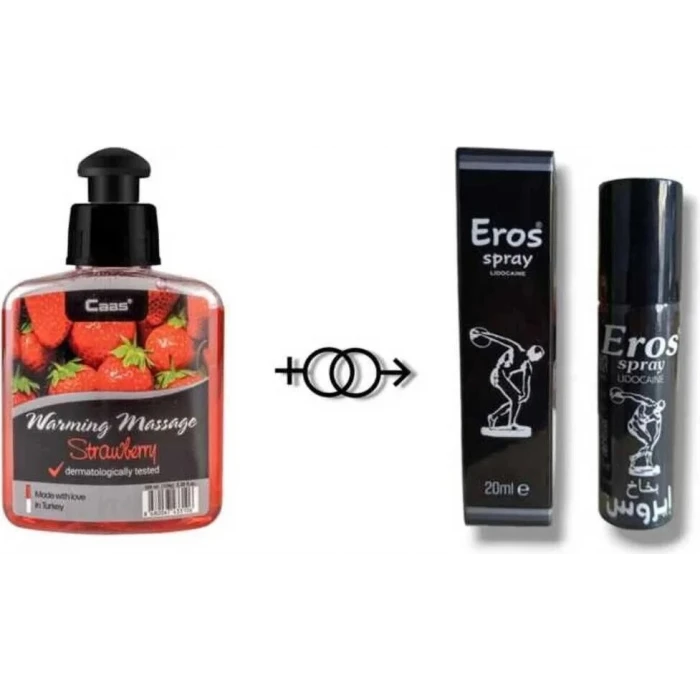 SÜPER ÇİLEK AROMALI CİNSEL MASAJ YAĞI 100 ML + EROS G.CTRCİ SPREY 20 ML