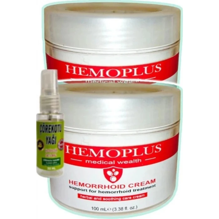 SÜPER HEMOPLUS KREM 100 ML X 2 ADET + ÇÖREK OTU YAĞI 30 ML