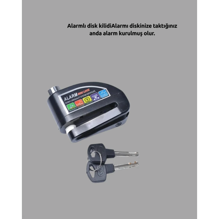 Suya Dayanıklı 110dB Alarmlı Çelik Disk Kilidi Yeni Nesil