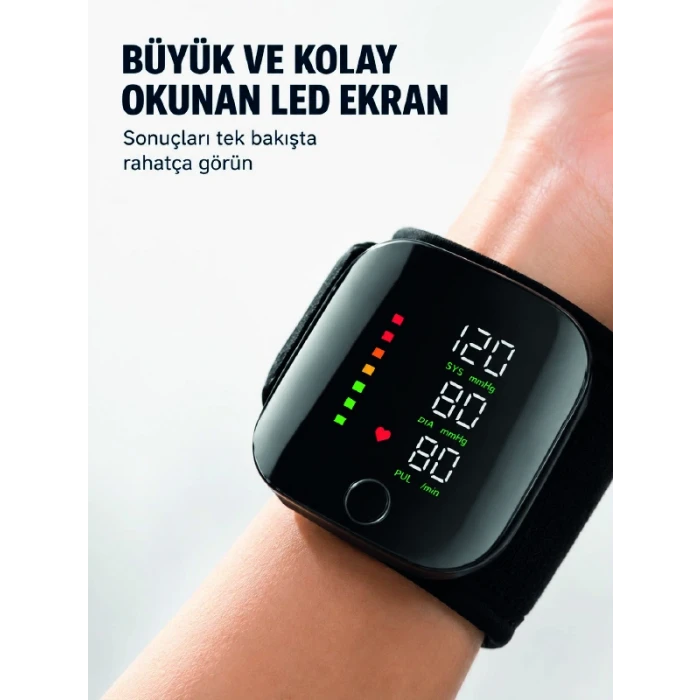 Taşınabilir Şarjlı Bilekten Tansiyon Ölçer Pratik Kullanım