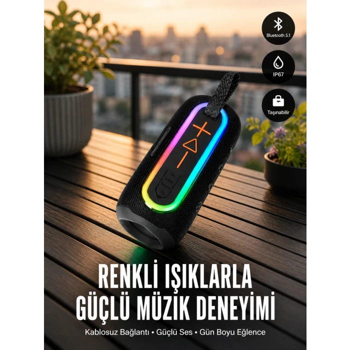 Taşınabilir Şarjlı Bluetooth Hoparlör Güçlü Bas Yeni Nesil