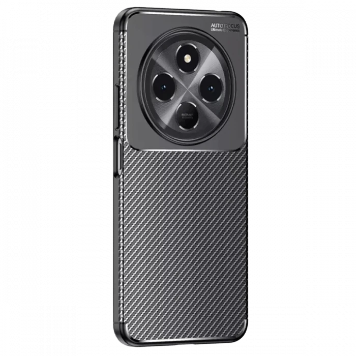 Tecno Spark 30 Kılıf Auto Focus Karbon Kapak - Siyah