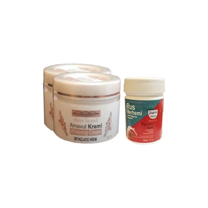 Three Brand Vücut Kremi 100 ml Arnavut Kremi 2 Ad + Rus Merhemi 50 ml 1 Ad
