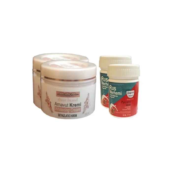 Three Brand Vücut Kremi 100 ml Arnavut Kremi 2 Adet + Rus Merhemi 50 ml 2 Adet