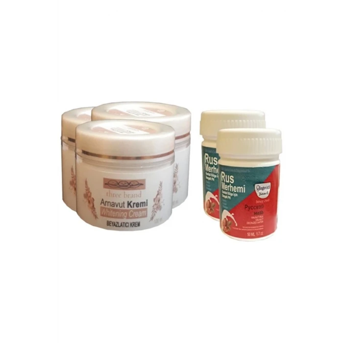 Three Brand Vücut Kremi 100 ml Arnavut Kremi3 Adet + Rus Merhemi 50 ml 2 Adet
