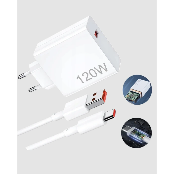 Turbo 120W Hızlı Şarj Cihazı Type-C Kablolu