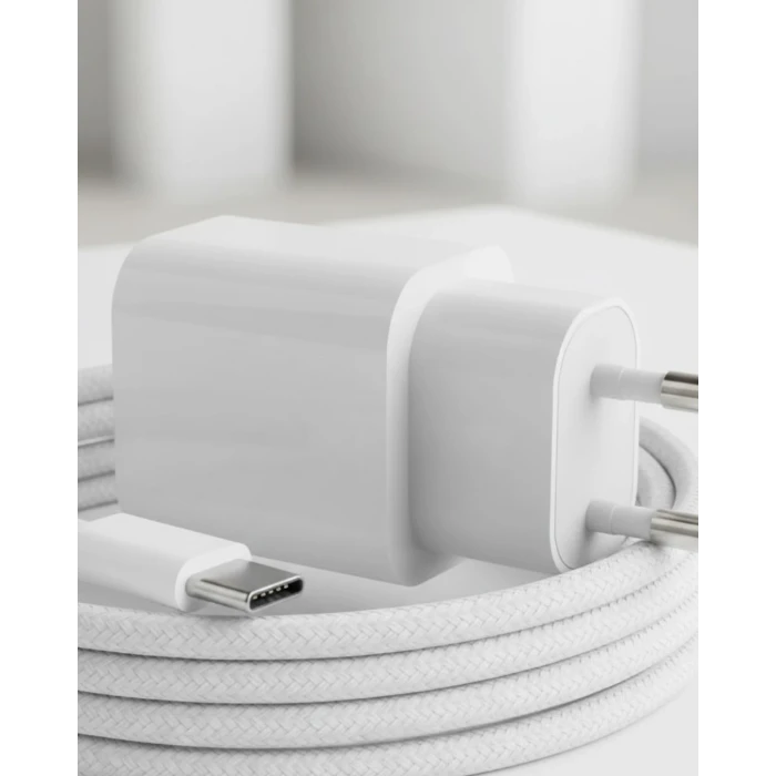 Type-C to C Kablolu 35W Hızlı Şarj Başlığı Set