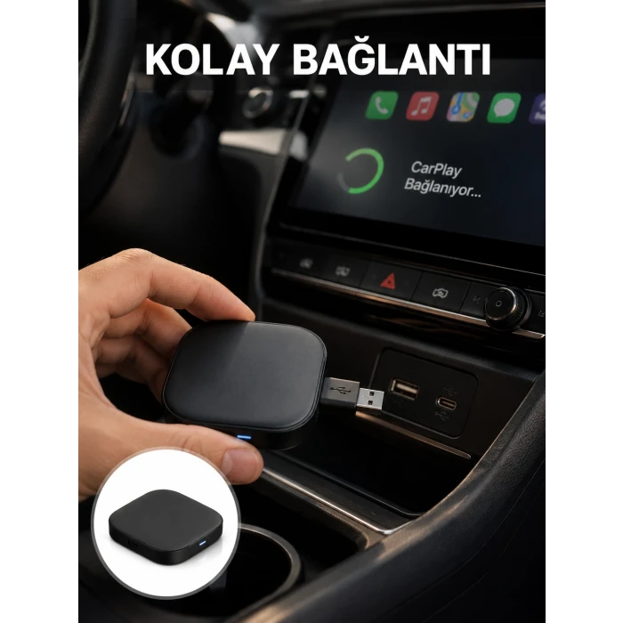 USB Girişli Tak Çalıştır Kablosuz Android Auto Cihazı Yeni Nesil