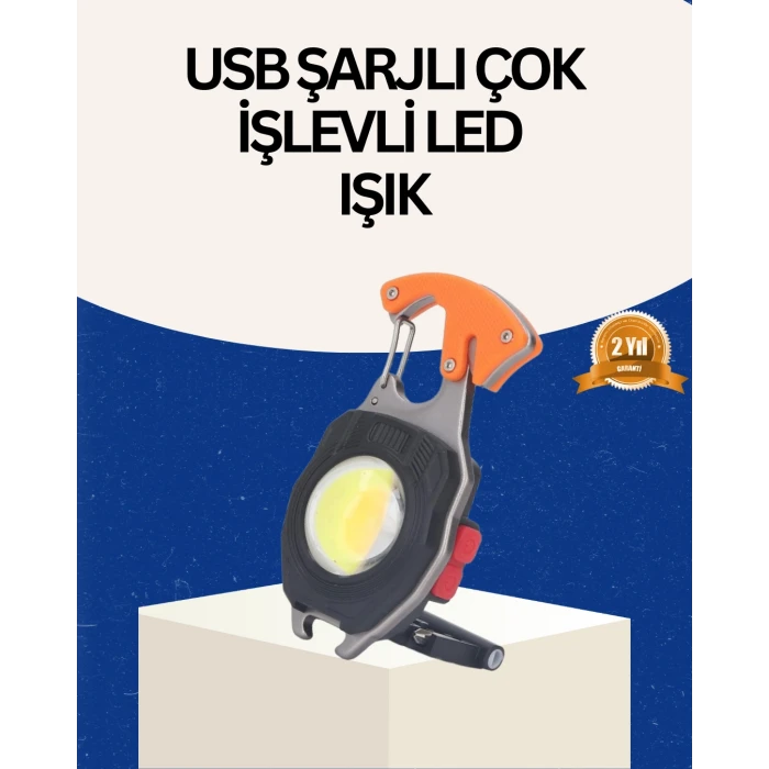 USB Şarjlı Mini LED Anahtarlık Fener