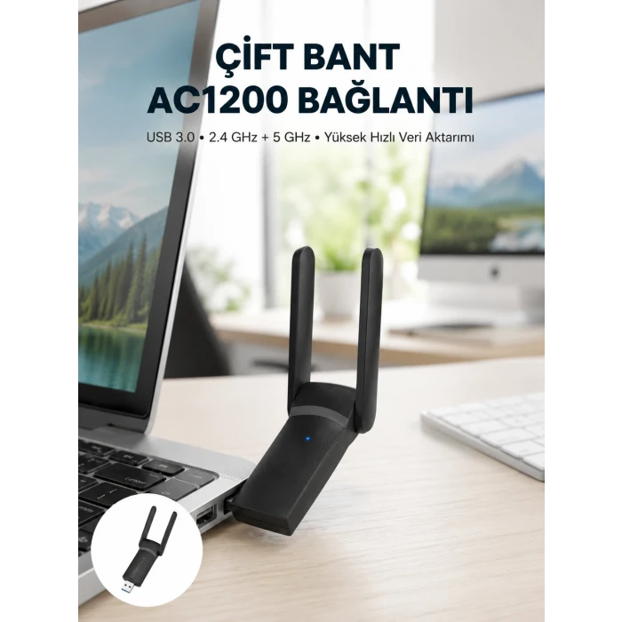 USB WiFi Adaptör – 1200 Mbps Hız