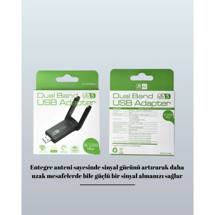 USB WiFi Adaptör – 1200 Mbps Hız