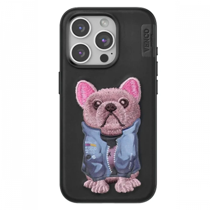 Venco Apple iPhone 15 Pro Max Cute Desenli Kapak - Siyah