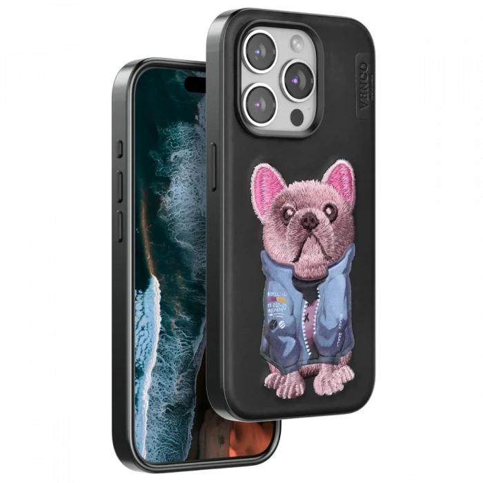 Venco Apple iPhone 15 Pro Max Cute Desenli Kapak - Siyah
