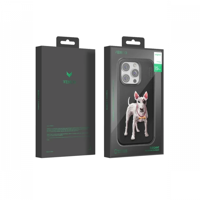 Venco Apple iPhone 15 Pro Max Perma Desenli Kapak - Siyah