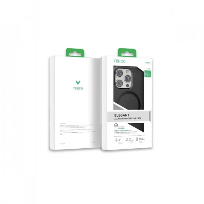 Venco Apple iPhone 15 Pro Max Puskas Magsafe Kapak - Siyah