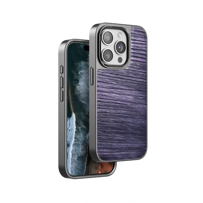 Venco Apple iPhone 15 Pro Max Wave Kapak - Derin Mor