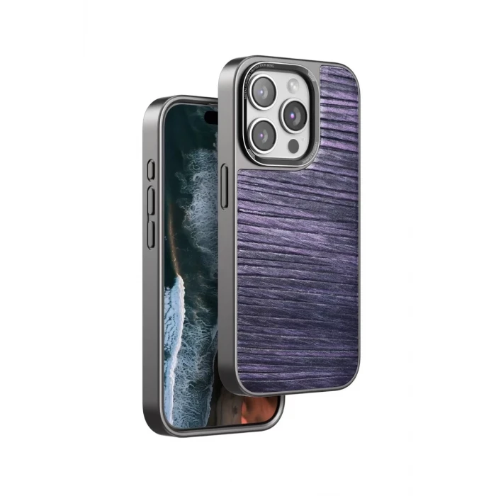 Venco Apple iPhone 15 Pro Wave Kapak - Derin Mor