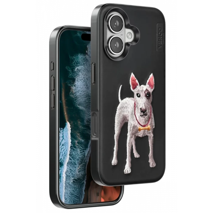 Venco Apple iPhone 16 Perma Desenli Kapak - Siyah