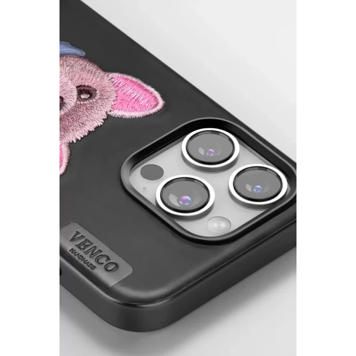 Venco Apple iPhone 16 Pro Cute Desenli Kapak - Siyah