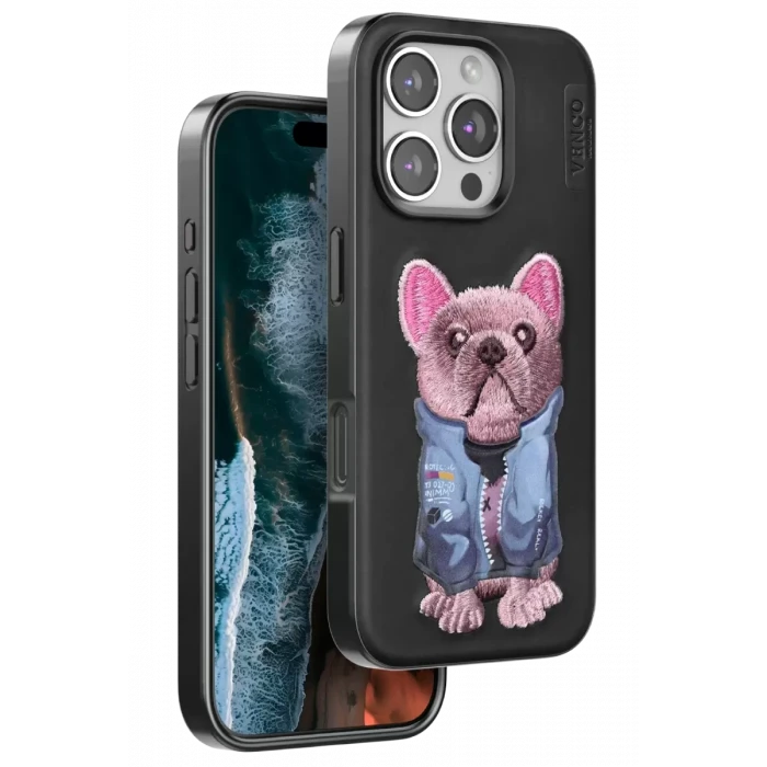 Venco Apple iPhone 16 Pro Max Cute Desenli Kapak - Siyah